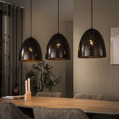 PS-Collection Hanglamp Kosmos 3-Lichts - Metaal Urban Bruin - hanglampen eetkamer, hanglamp zwart, hanglampen woonkamer, hanglamp slaapkamer, hanglamp kinderkamer, hanglamp rotan, hanglamp hout, hanglamp industrieel