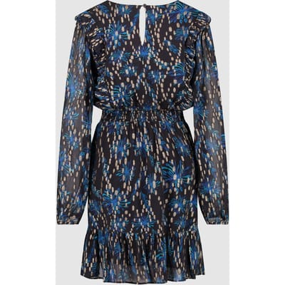 Circle of Trust Eva Dress Blue Flowers Maat: XS | Mini Jurken Outlet | Dames | Blauw