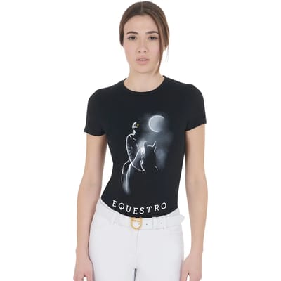 Lunar print T-shirt voor dames Equestro