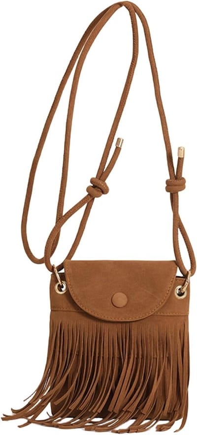 Kleine Handtas met Kwastje voor Dames - Retro Schoudertas in Boho Y2K Stijl, Vintage 70s Mode, Perfect voor Feestjes en Dagelijks Gebruik