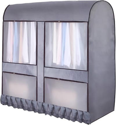 Kledinghoes met Rits - Hangende Kledingzak - Kast Opslag - 270° Volledig Gesloten - 150cm Hoog - Grijs