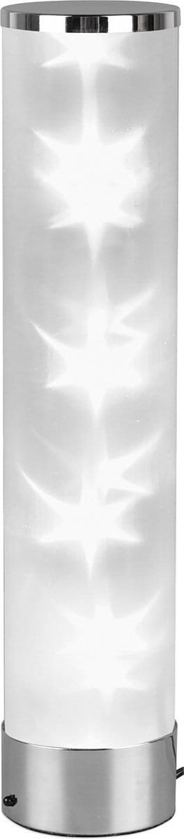 LED Tafellamp - Trion Ricardo - 1.5W - Warm Wit 3000K - RGBW - Dimbaar - Afstandsbediening - Rond - Mat Chroom - Aluminium