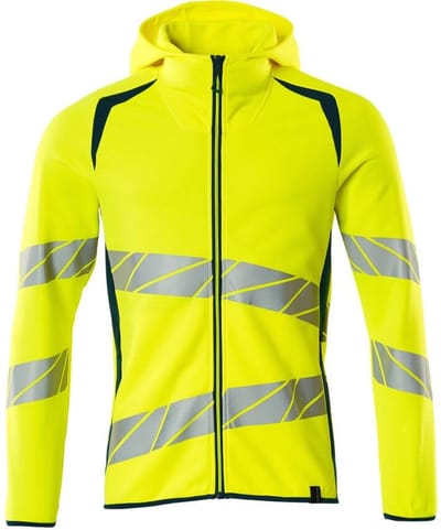 Mascot Accelerate Safe Capuchontrui met rits 19284-781 - hi-vis geel/donkerpetrol - 2XL