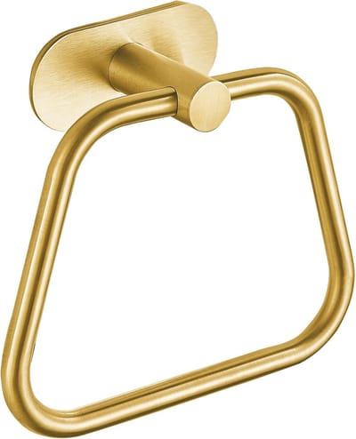 handdoekring, badkameraccessoires, 304 roestvrijstalen handdoekhouder voor badkamer en keuken, ladderhanddoekhaak, montage zonder boren, muurbevestiging (goud)