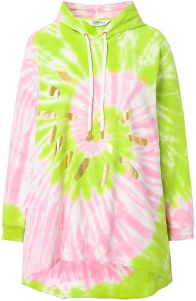 Angel of Style - Dames - Hoodie A-lijn batikprint afgeronde zoom - Roze - Maat 46+