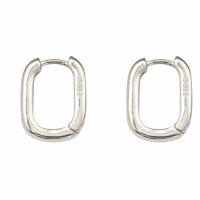 Zilveren oorringen-zilverkleur- ovaal -Charme Bijoux