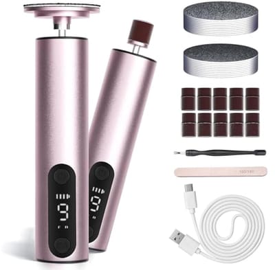 2-in-1 elektrische eeltverwijderaar met 9 snelheden en digitaal display - Pedicureset voor dames