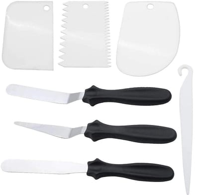 Dailygoods- Paletmes Set 3 Stuks - Roestvrij Staal - Spatel - Taart Scraper - Demoulding Mes - Perfect voor Taart en Crème - Bakschaaf