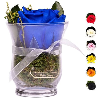 Geurende Forever Rose in Glazen Vaas – Handgemaakte Bloemen voor Decoratie en Geschenken
