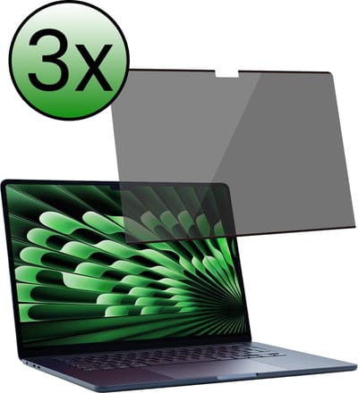 Screenprotector Geschikt voor Apple MacBook Air 13.6 inch Screenprotector 360 Graden Privacy Scherm - Screenprotector Geschikt voor MacBook Air 13.6 inch Screen Protector 360 Graden Privacy Filter - 3 Stuks