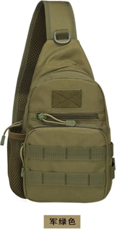 T24-B01 : M2 Sling- schouder- buik- rug- draag- tas. leger groen