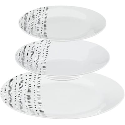 Secret de Gourmet Berber 18-delige Diner Set - Keramiek, Etnisch Ontwerp voor 6 Personen