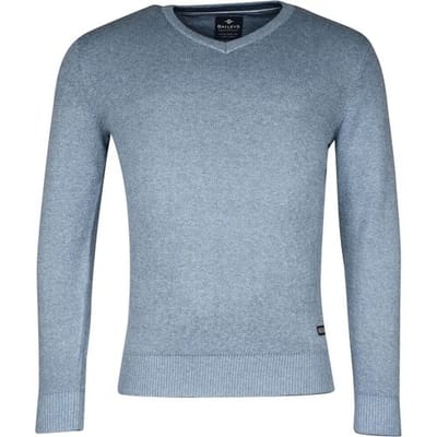 Baileys Trui Cotton V-Neck Allover 2-Tone Licht Blauw / male