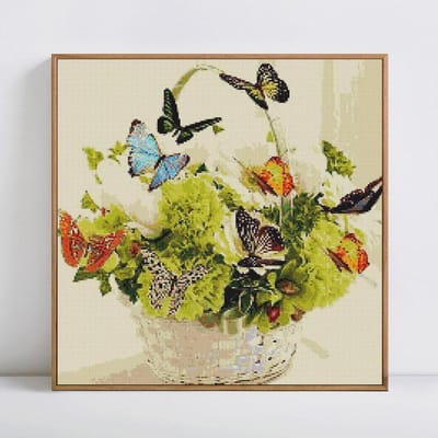 Diamant schilderij volledige ronde boor bloem strass foto borduurwerk 30x30 beige