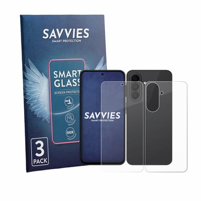 3 Stuks Savvies Screenprotector - geschikt voor Samsung Galaxy A27 5G (Voor+Achter) - beschermfolie glas transparant