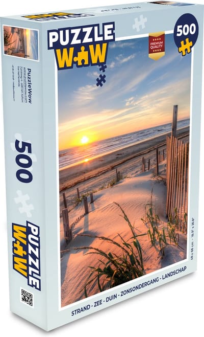 Puzzel Strand - Zee - Duin - Zonsondergang - Landschap - Legpuzzel - Puzzel 500 stukjes