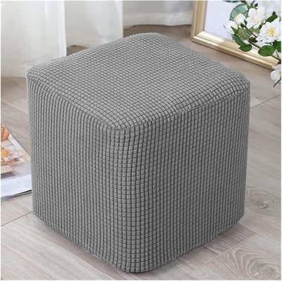 Vierkante Poefhoes - Voetenbank Beschermer - Meubels Opfrissen - Getextureerd Geruit - 40x40CM - Stofkleur #9