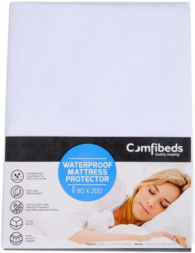 Waterdichte Matrasbeschermer 90x200 cm – Ultieme Bescherming – Zacht & Ademend – Anti-Allergie – Met Elastische Hoeken