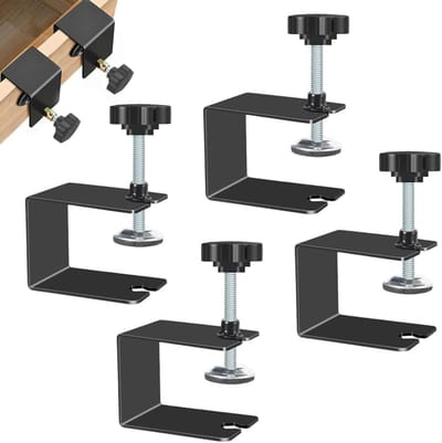 Set van 4 RVS C-klemmen en spanningstools voor houtbewerking, lassen en timmerwerk - Universele tafel- en kastklemmen voor stevige bevestiging