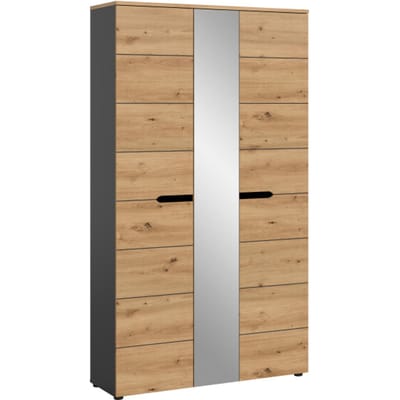 Garderobekast met spiegel - Moderne opbergoplossing voor hal of gang - 105x190x37cm