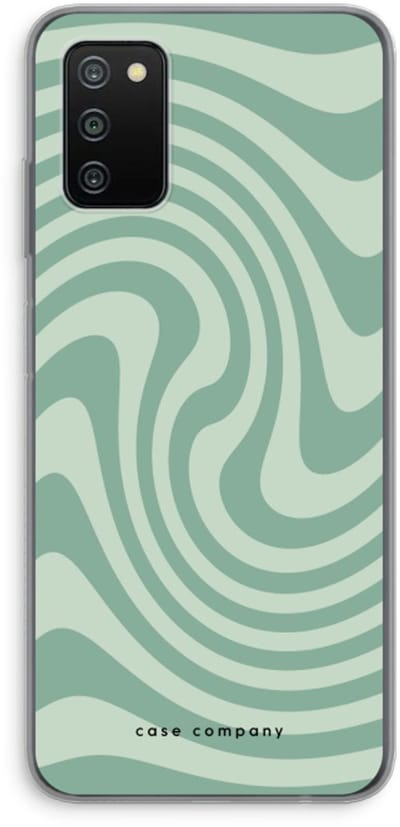 Case Company® - Hoesje geschikt voor Samsung Galaxy A03S hoesje - Swirl Groen - Soft Cover Telefoonhoesje - Bescherming aan alle Kanten en Schermrand