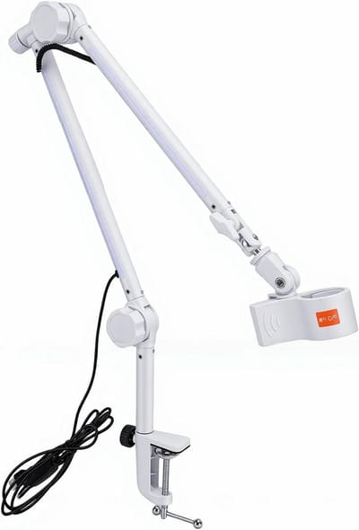 LICAEVEY RGB-boomarm, Microfoonarmstandaard met 22 Kleurmodi, 180 Graden Aanpassing 360 Graden Rotatie 1 Kg Belasting Bureauklem voor Streaming Gaming-opname