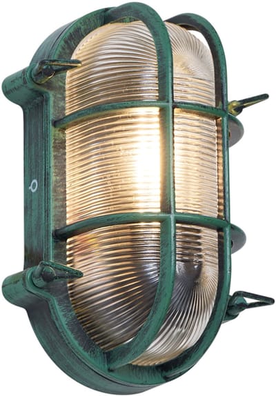 QAZQA noutica - Industriele Wandlamp voor buiten - 1 lichts - D 11 cm - Groen - Industrieel - Buitenverlichting