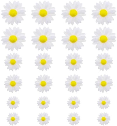 Madeliefje Hars Bedels 50 Stuks - Kunstmatige Bloemen - Decoratie voor Spiegels - Haaraccessoires - Diverse Maten - Veilig en Duurzaam