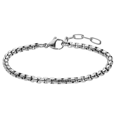Lucardi - Dames Stainless steel armband voor dames - Armband - Staal - Zilverkleurig - 195 cm