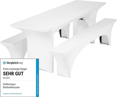 Rekbare Bierbankovertrek Set 3-Delig voor Biertafel 50 of 70 cm Breedte met Oeko-Tex Keurmerk