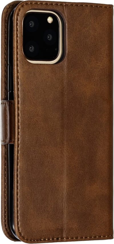 Peachy Leren Wallet Bookcase hoesje portemonnee geschikt voor iPhone 11 Pro - Bruin