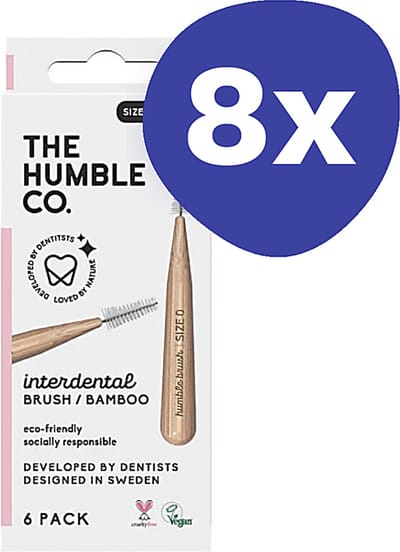 Humble Bamboe Interdentale Bamboe Borstel - Roze (8x 6 stuks)