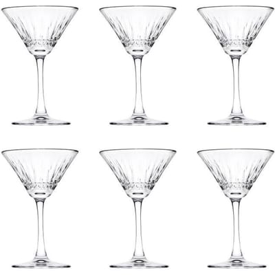 Verres à Cocktail Elysia Set de 6, 220 ml, design Élégant et Résistant