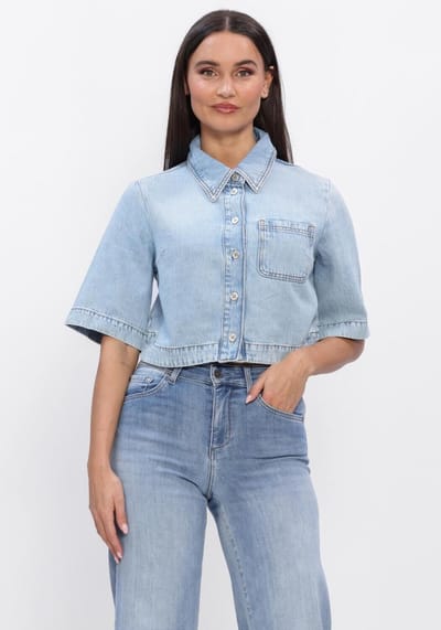 Liu Jo Camica M/c Tencel Dames - Jurken - Lichtblauw - Maat 40