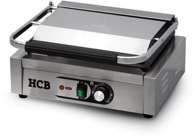 HCB® - Professionele Horeca Paninigrill - glad - 230V - RVS / INOX panini contact grill - 36.5x43x21 cm (DxBxH) - 20 kg - 9951