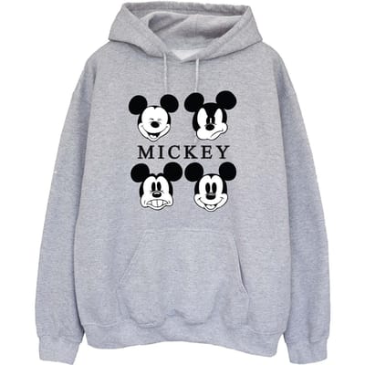 Disney Dames/Dames Mickey Mouse Vier Hoofden Hoodie (Heide Grijs)
