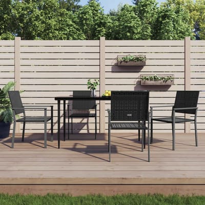 vidaXL - 5-delige - Tuinset - poly - rattan - en - staal