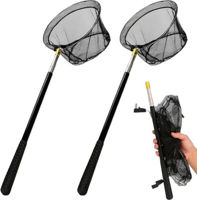 Telescopisch Vlindernet en Visnet Set van 2 - Verstelbaar van 40,5 tot 151,5 cm voor Tuin en Outdoor Activiteiten