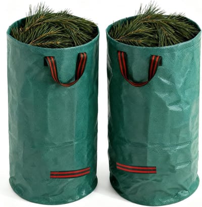 Set van 2 Tuinafvalzakken 120L - Grote Herbruikbare en Vouwbare Zak voor Bladeren en Groenafval met Handvatten, Ideaal voor Tuinonderhoud en Afvalverwerking