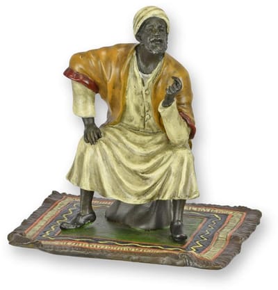 Bronzen beeld - Oosterse koopman - sculptuur - 12,7 cm hoog