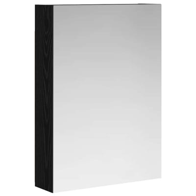 vidaXL - Badkamerspiegelkast - Zwart - Eiken - 50 - x - 14,5 - x - 70 - cm - Bewerkt - hout