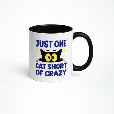 Just One Cat Short Of Crazy - Koffiemok met Katten Design