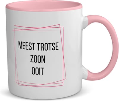 Akyol - meest trotse zoon ooit koffiemok - theemok - roze - Zoon - trotse zoon - verjaardagscadeau - verjaardag - cadeau - cadeautje voor zoon - zoon artikelen - kado - geschenk - gift - 350 ML inhoud