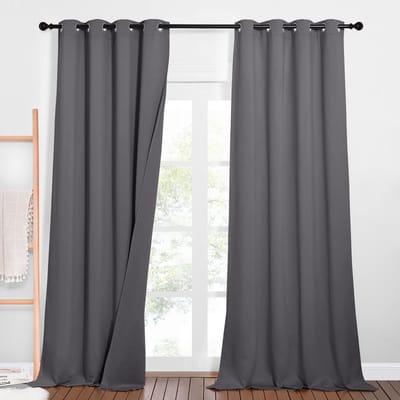 Dailygoods- Gordijnen 100% Verduisterend - Gordijnen Kant en Klaar 2 Stuks - Thermische Isolatie - 132x260cm - Geschikt voor Woonkamer/Slaapkamer - Zwarte Voering - Verduisteringsgordijnen
