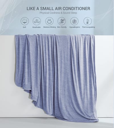 Dailygoody - Koeldeken - Zomerdeken - Dubbelzijdig - Blauw - Reisdeken - Kinderen en volwassenen - 229 x 274 cm
