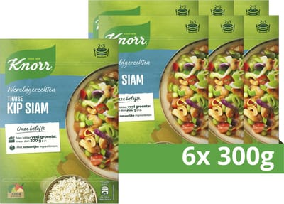 Knorr - Wereldgerechten Thaise Kip Siam Maaltijdpakket - 6 x 300 g