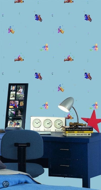 Dutch Wallcoverings Papierbehang - Kinderbehang - Disney - Pooh - Blauw