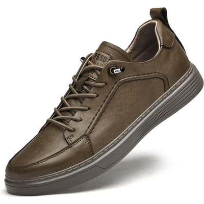 Heren Retro Mode Sneakers Trendy Werkschoenen Vetersloze Casual Schoenen Echt Leer Alles-Combineerbaar Lage Top Werkschoenen 45