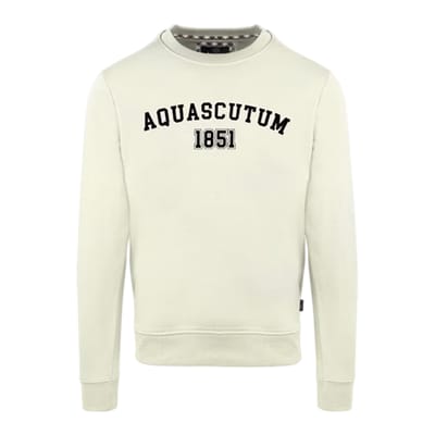 Aquascutum Heren-sweatshirt met gebogen logo (Boter)