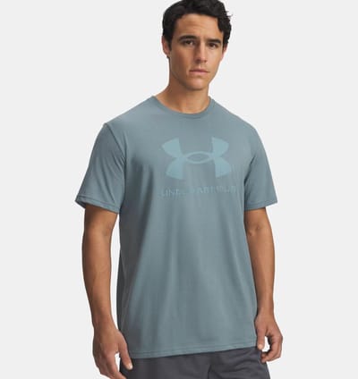 Logo SS T-shirt Heren Jasper Blue/Serpentine M